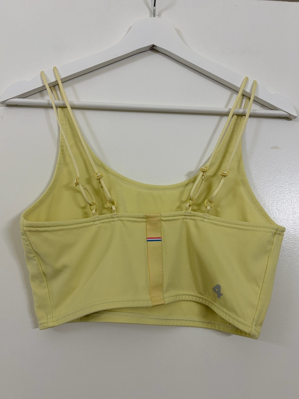 Fourlaps Poise Longline Sports Bra Banana Yellow Double Strap Re-Up Size M
